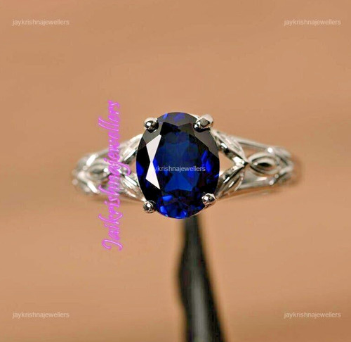 Anello cocktail zaffiro blu