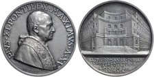 MP44] MEDAGLIA ANNUALE ARGENTO - PAPA PIO XI 1936 ANNO XV - FDC
