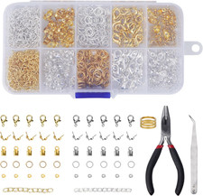 580 Pezzi Kit Collane Fai Da Te Adulti, Chiusure per Braccialetti, Gioielli Picc