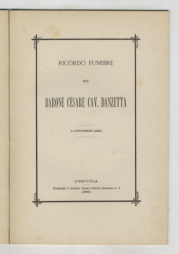 Ricordo funebre del - , barone