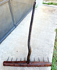 Rastrello in Legno Vintage Country fine 1800 inizi 1900 - denti in metallo