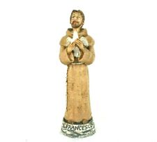 Statua Statuina SAN FRANCESCO DI ASSISI Dipinto a Mano in Resina Colomba Chiesa