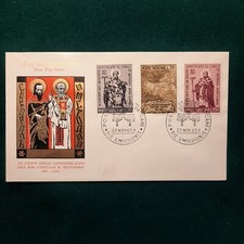 VATICANO 1963 SS CIRILLO E METODIO BUSTA PRIMO GIORNO FDC 3 VALORI GOLDEN SERIES