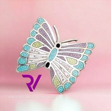 Spilla farfalla smaltata guilloché argento sterling Margot De Tasco