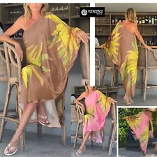 Vestito Caftano Copricostume Donna Monospalla Woman Kaftan Maxi Dress COV0214