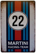 Targa in latta Martini Racing Team 22 vintage retrò 20x30 cm nostalgia
