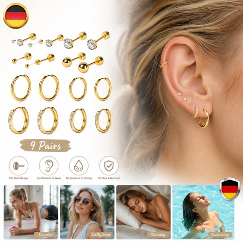 Orecchini cerchio set paia - a,