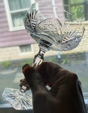 Ventaglio stella 6 lati base champagne cristallo brillante taglio ceco Boemia matrimonio-8