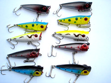 10 x POPPER  MINNOW ESCHE ARTIFICIALI  5 cm 6 gr  ESCA DI SUPERFCIE SPIGOLA