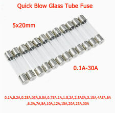 20Pcs 5x20mm Fusibile Tubo Vetro Soffiaggio Rapido 250V 0.1Amp-30Amp Tubo Fusibile Fusibile