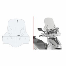 GIVI SCHERMO PARABREZZA TRASPARENTE CON ATTACCHI KYMCO AGILITY 300 R16 2019-2021