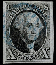 Francobolli Stati Uniti Scott #2 bellissimo francobollo 4 margini!