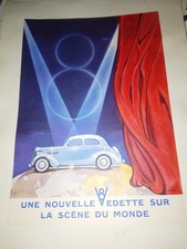 manifesto poster volantino pubblicità auto nouvelle v8 macchina epoca 1930s