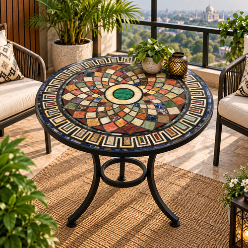Tavolo rotondo mosaico in - in,
