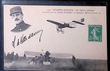 CPA  AVIATION  ETAMPES  Ville d'Avray sur Monoplan Blériot  AUTOGRAPHE Manuscrit
