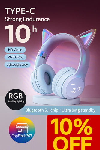 Cuffie bluetooth rgb cat - bluetooth,