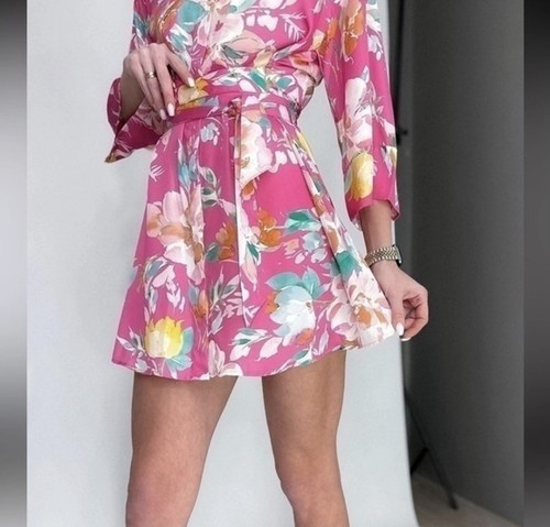 Abito zara seta floreale rosa - zara,
