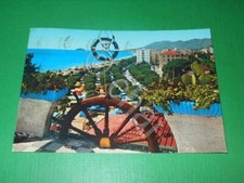 Cartolina Ceriale - Camping Pineta sfondo Isola Gallinara 1964