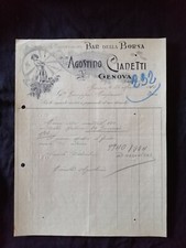 Fattura Genova Agostino Cianetti Bar della Borsa 1916 QX818