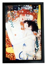 Klimt Le tre età della Donna Stampa con cornice nera opaca  Misura stampa 40x60