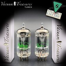 12AX7 ( ECC83 ) SYLVANIA Gray Plate Halo Getter AMPLITREX Matched Tubes USA Made