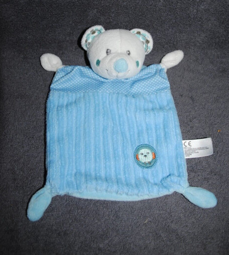 Doudou plat ours bleu - ours,