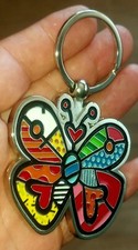Romero Britto Portachiavi Key Chain Keychain Farfalla Nuovo