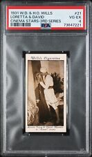 1931 Wills Tobacco #21 Loretta e David stelle del cinema PSA 4