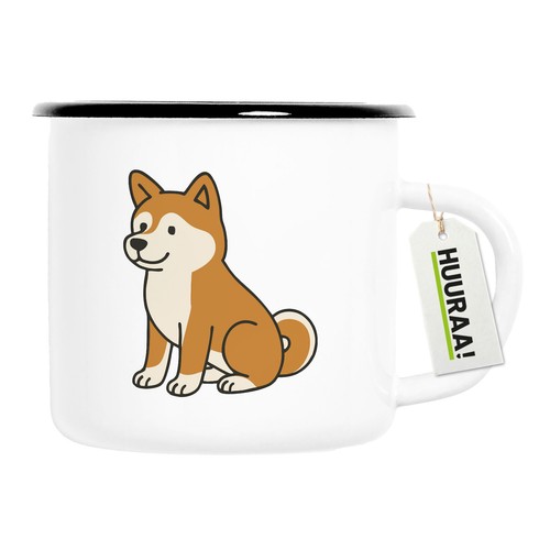 Tazza smaltata akita inu - tazza,