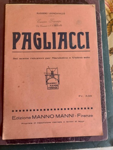 Vecchio spartito pagliacci - vecchio,