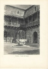 Antique print CARIMATE CORTILE