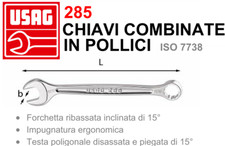 USAG 285 CHIAVE COMBINATA POLIGONALE IN POLLICI CHIAVI COMBINATE FISSA STELLA 