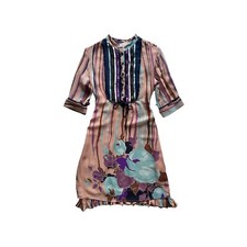 Vestito midi Pinko Donna 42 IT - M Multicolore 100% Seta abito manica Pre Owned