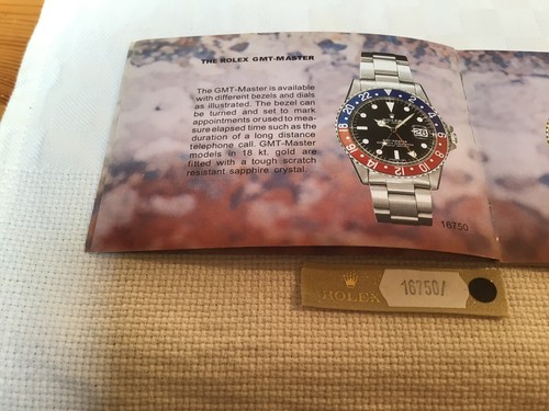 Rolex gmt 16750 stik - 16750, booklet