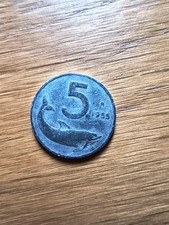 5 lire 1955 delfino timone