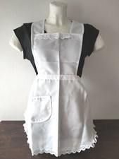 Grembiule cucina/cameriera ALBERICA con pettorina 100% cotone finiture San Gallo