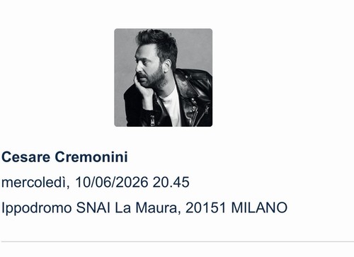 Cremonini milano 2026 - cremonini,