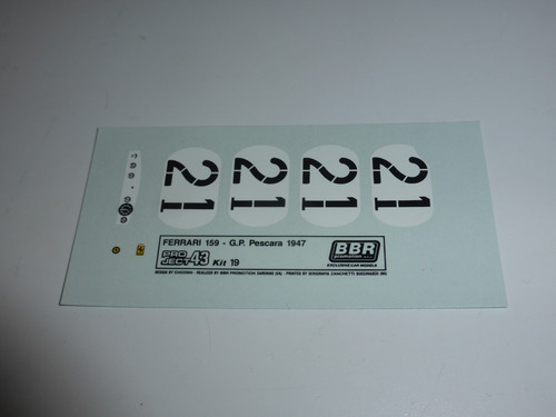 Decals ferrari 159 - 1:43,