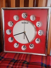 OROLOGIO DA MURO ELETTRO GT quadrato vintage Modernariato perfetto funzionante 