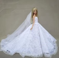 Vestito Barbie sposa  / Abbigliamento Barbie , Bambola NON Inclusa