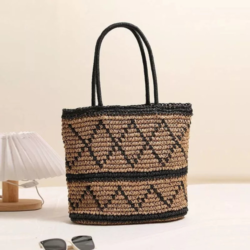 Borsa paglia intrecciata beige - borsa,