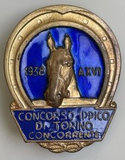 Distintivo Concorso Ippico Torino Concorrente 1938 Cavalli Equitazione