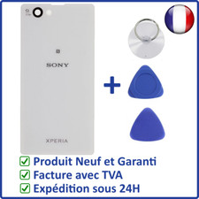 Vetro Posteriore Copribatteria Sony Xperia Z1 Compact Mini Bianco Adesivo