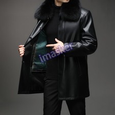 Giacca vera pelle uomo collo