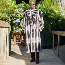 Cappotto lungo donna cincillà