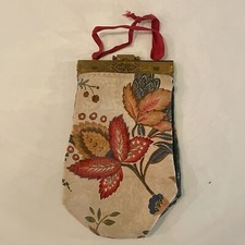 Borsa Borsetta Vintage Da Passeggio Floreale Tela Italia 1950 ca