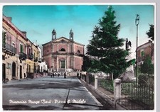 P01034 - CARTOLINA MINERVINO MURGE - PIAZZA SAN MICHELE CON CHIESA - g/vg