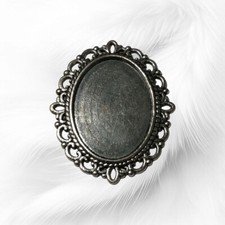 2 / 3 PEZZI Basi Cammeo Ovale Anticato 25x18mm vassoio castone cabochon