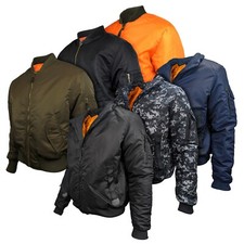 Uomo Bomber Giubbino MA2 Pilota Militare Volo Biker Sicurezza Cappotto MA1