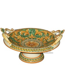 Soprammobile Ceramica Artistica di Caltagirone Centrotavola con Piede Barocco in